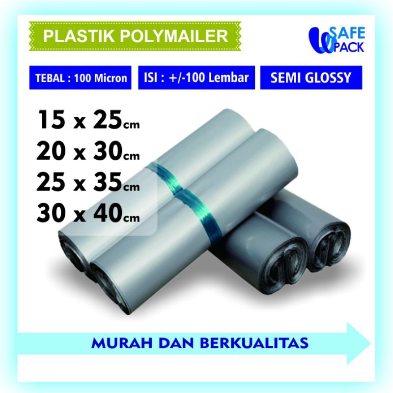 

polymailer polimailer packaging kantong plastik packing online semi glossy isi 100 silver anti air daya rekat kuat murah berkualitas