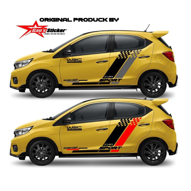 STICKER LIST VARIASI MOBIL STIKER WRS MUGEN SPORT STIKER MOBIL HONDA BRIO JAZZ CALYA AGYA AYLA SIGRA