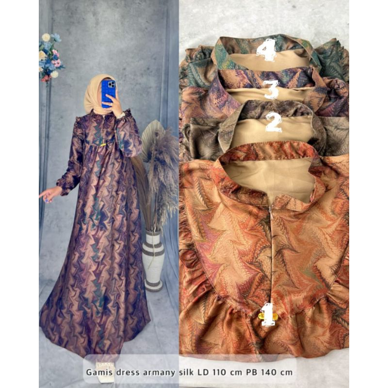 gamis armani silk brown