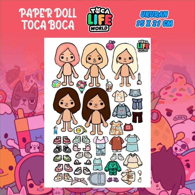 paper toca boca / bp bepean toka boka mainan kertas anak