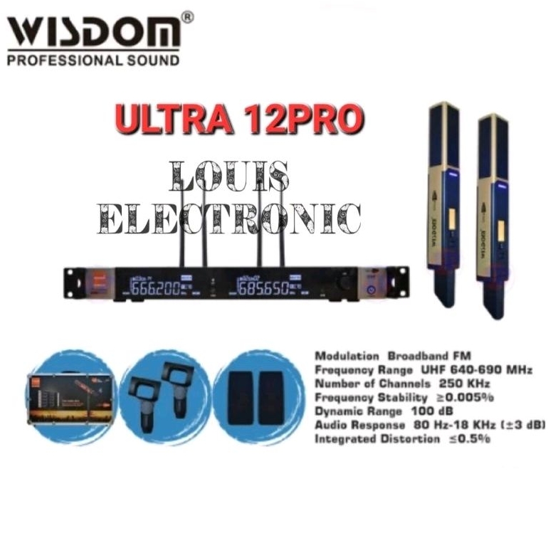 Mic Microphone Wireless WISDOM ULTRA 12PRO ULTRA 12 PRO 2 Mic Handheld ORIGINAL