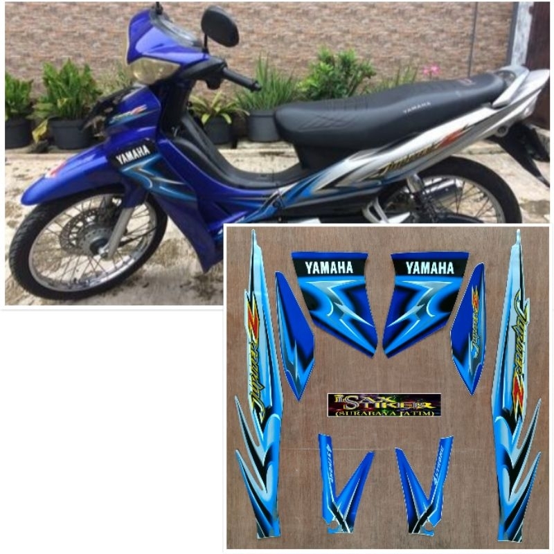 Striping original Yamaha Jupiter Z biru silver tahun 2006