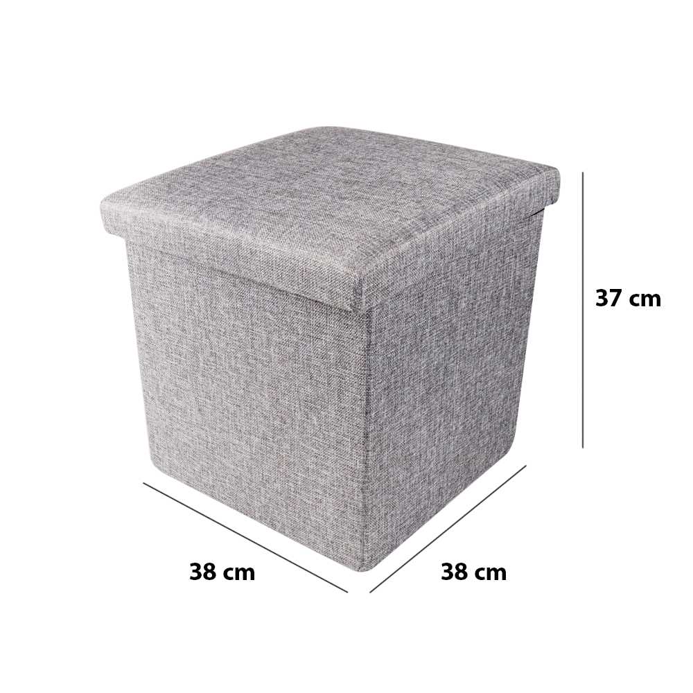 TaffHOME Sofa Kotak Penyimpanan Barang Foldable Storage Container 38 x 38 x 37 cm - L1705 - Gray