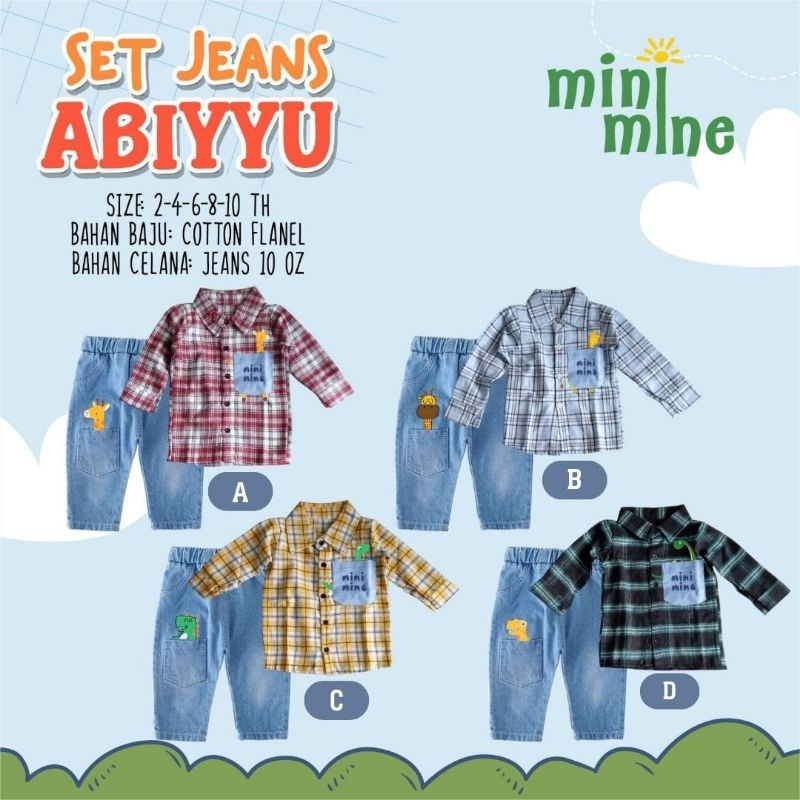 Set Jeans Abiyyu By Minimine Setelan Jeans Anak Kemeja Abiyyu Minimine