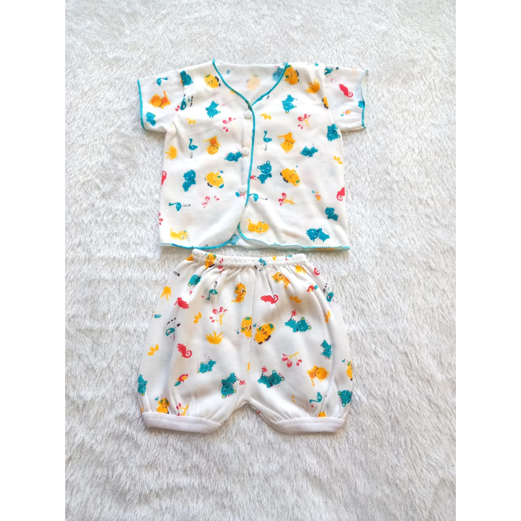 Boboko SETELAN  Baju Bayi Newborn Lengan Pendek Motif Bahari 0-3 bulan