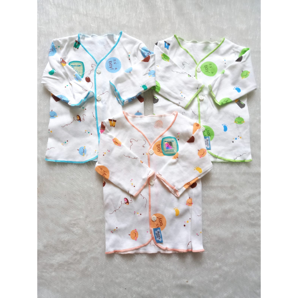 MOMS GIFT SETELAN BAJU LENGAN PANJANG BABY ITS A BOY MOTIF RANDOM