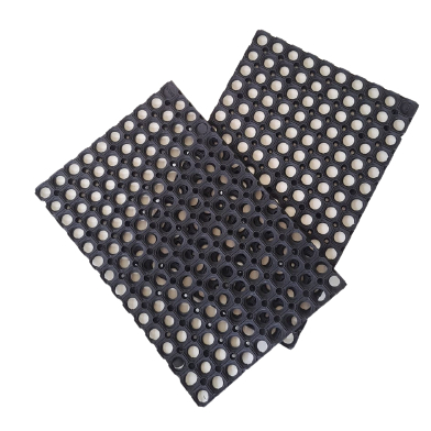 Keset Karet Hitam Motif LubangLubang Keset Karet Kompos Lubang Karpet Compos Ring Mat Hitam Keset