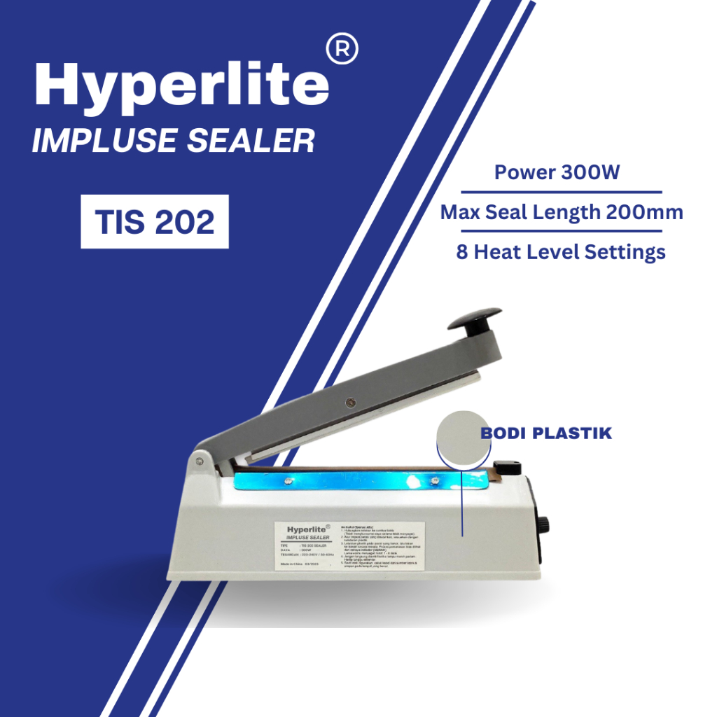 Hyperlite TIS 202 Impluse Sealer Body Plastik Ukuran 20cm / Mesin Press Plastik