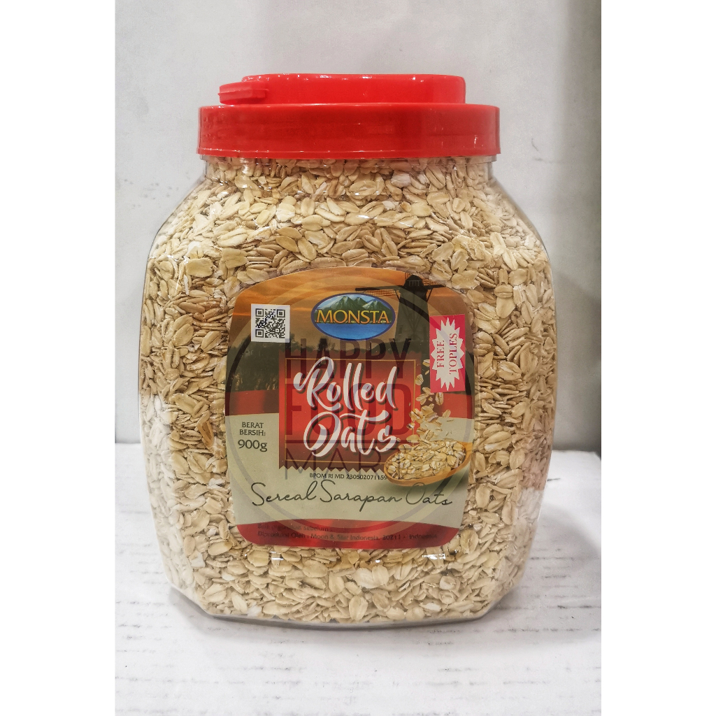 

[SALE] MONSTA ROLLED OATS 900G/HAVERMOUT OATMEAL/GANDUM UTUH/GANDUM KASAR/OVERNIGHT OATS/NATURAL OAT