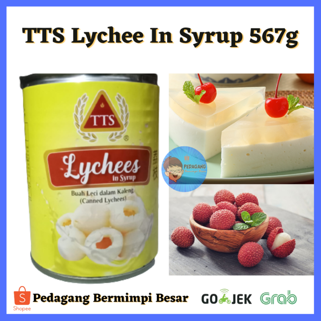 

TTS Lychee In Syrup 567g/ Leci Kaleng / Lychees In syrup 567gr / TTS Lychee kaleng buah / Leci kaleng buah / leci buah kaleng