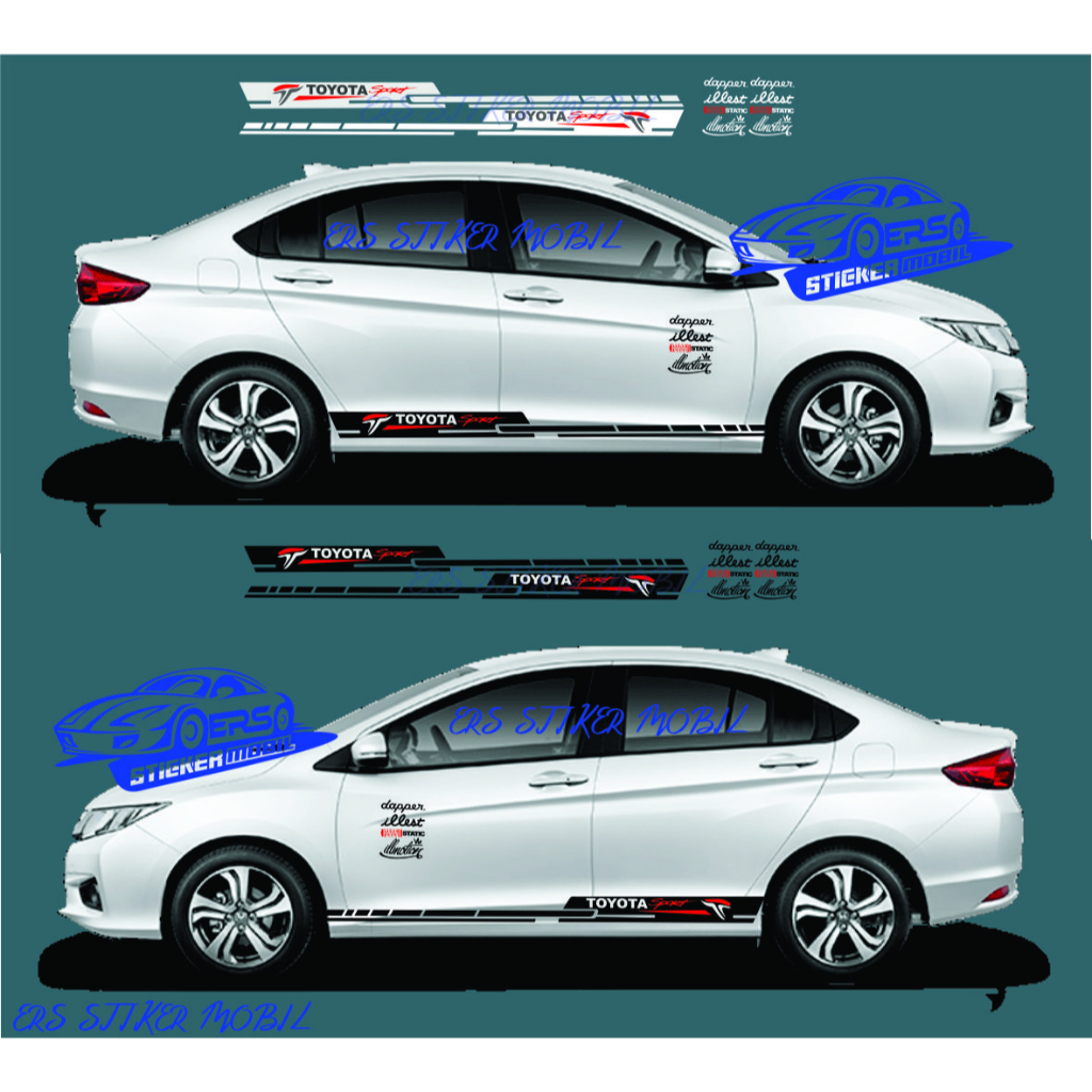 sticker stiker buat mobil all sedan toyota vios corolla camry sticker striping full set body samping
