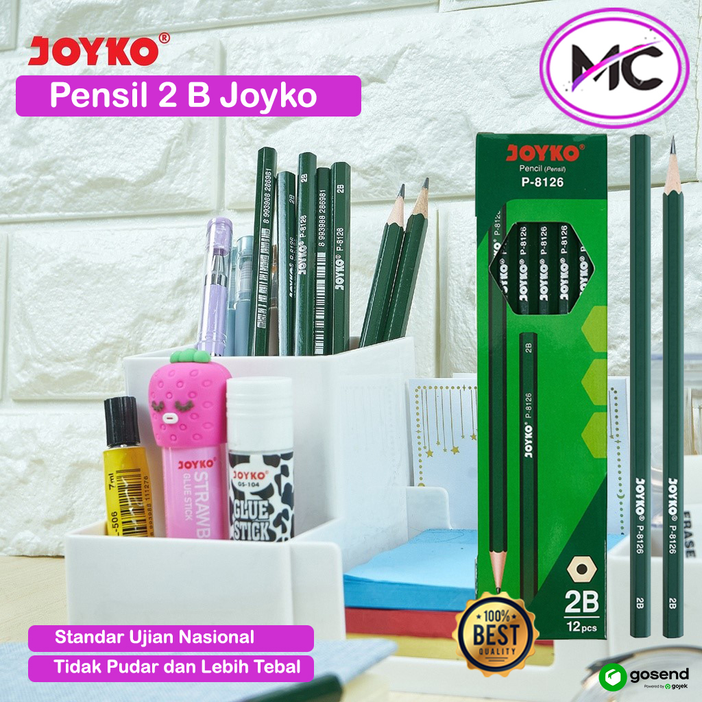 Pensil 2B Asli Untuk Ujian Pensil 2B Joyko Pencil Tulis Ujian Komputer Pensil Kayu Original