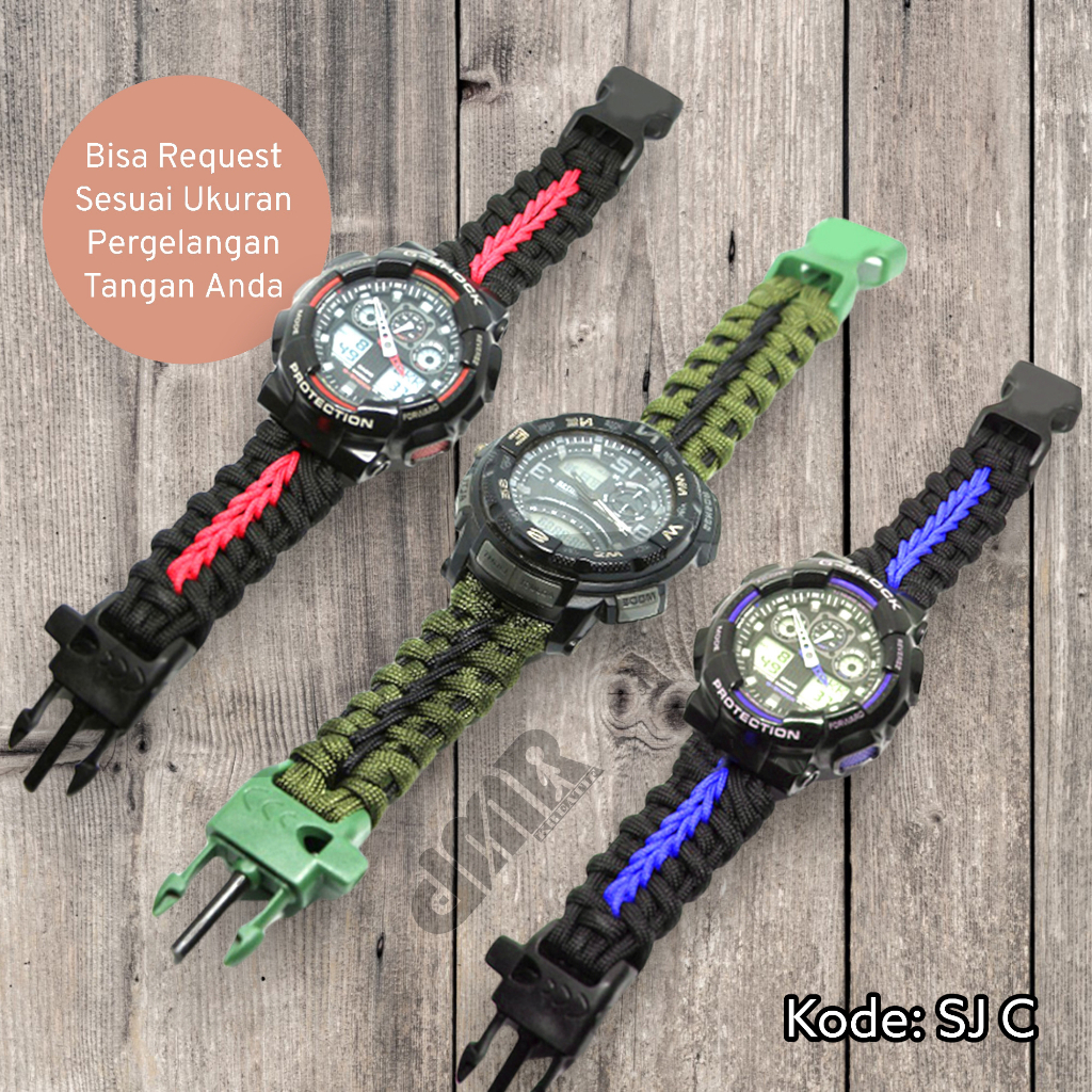 Tali Strap Jam Tangan Premium Paracord Universal Custom Semua Jam Tangan Sport Casual Outdoor Digita
