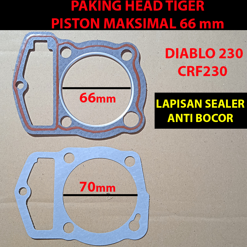 Paking Head Tiger Bore up Maksimal 66 mili Tebal 1 mili Perpak Head Tiger Diablo CRF 230