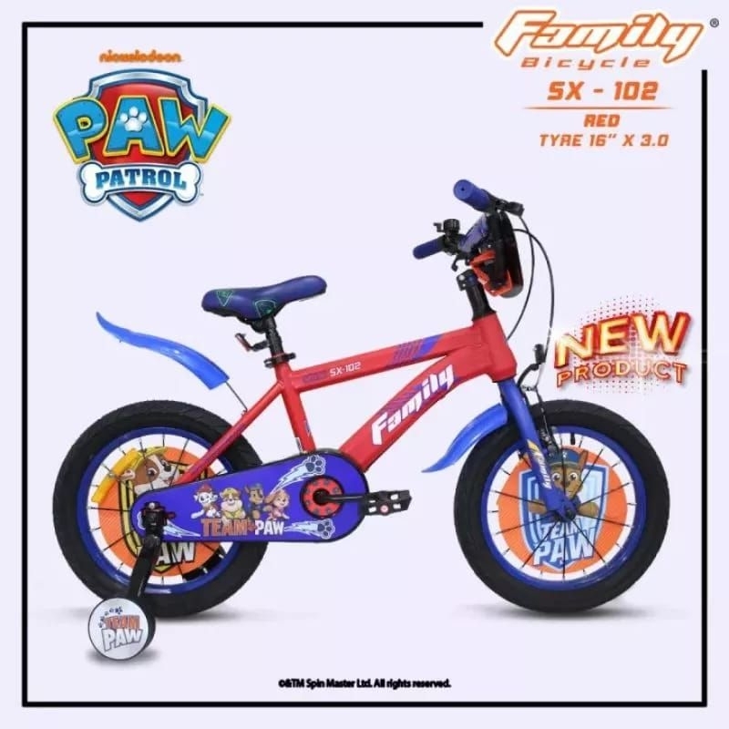 BMX SEPEDA ANAK LAKI LAKI 12 16 INCH FAMILY SX 102 FAMILY PAW PATROL