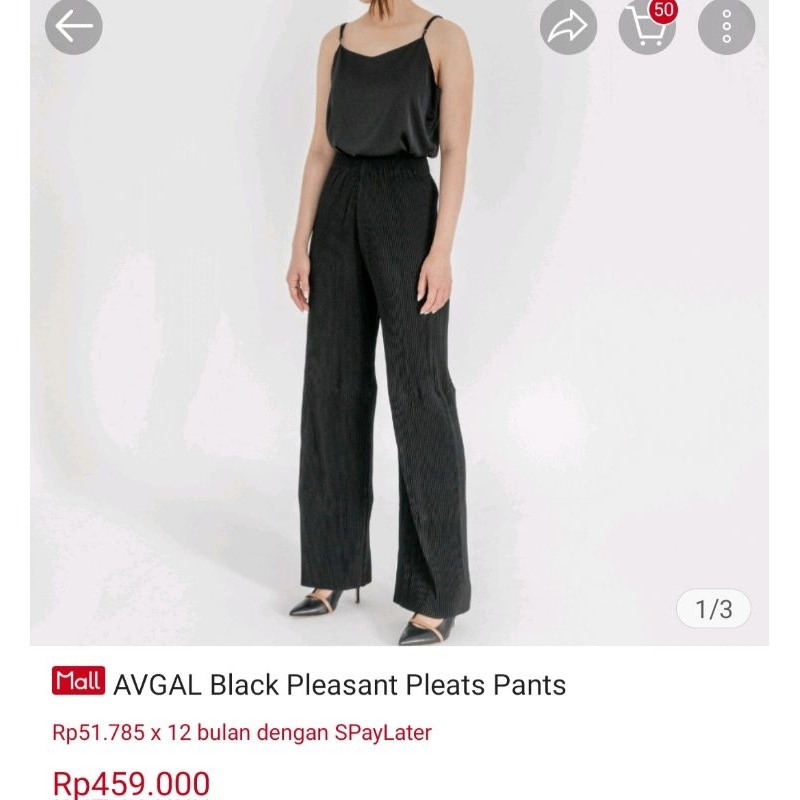 NEW WITH TAG AVGAL Black Pleasant Pants | avgal pleats | avgal pants | celana panjang | celana pleat