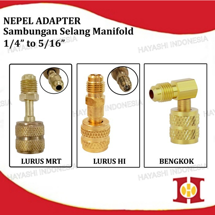 Nepel Adaptor Converter Selang Freon R410 R32 Dari R22 Premium