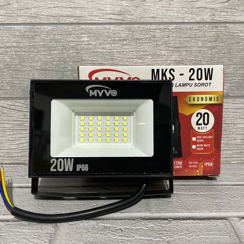 MYVO LAMPU SOROT FLOODLIGHT LED 20W 20 WATT CAHAYA PUTIH BERKUALITAS