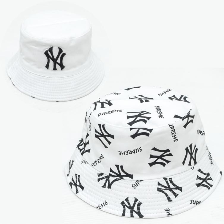 Topi Bucket Hat NY Monogram / Bucket Hat Bolak Balik