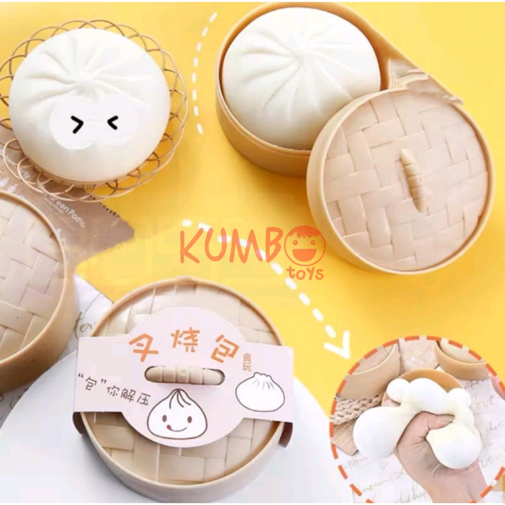 Mainan Edukasi Squishy Bakpao Stress Ball Pao Dimsum