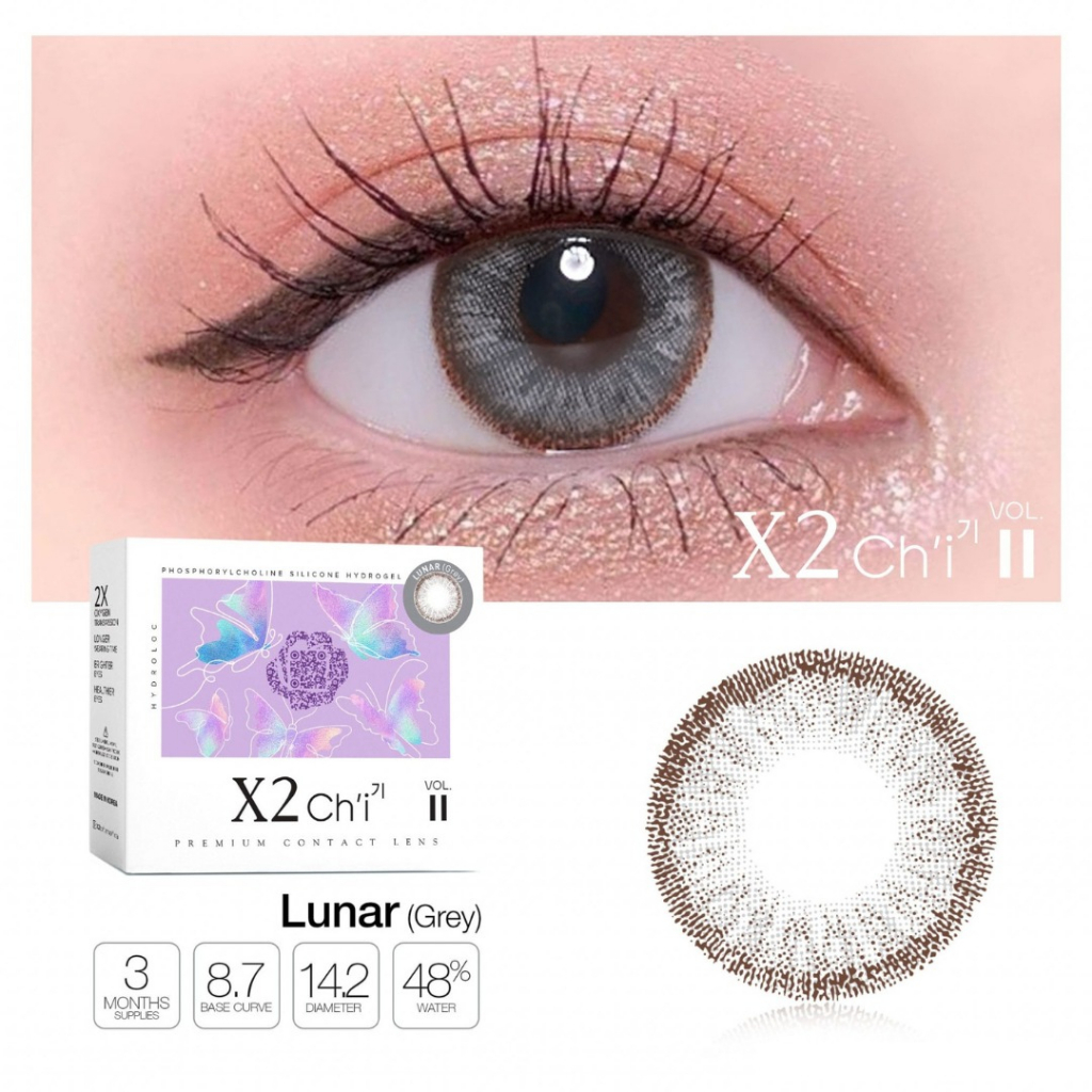 X2 CHI Vol II Lunar (Grey) Monthly Softlens Warna