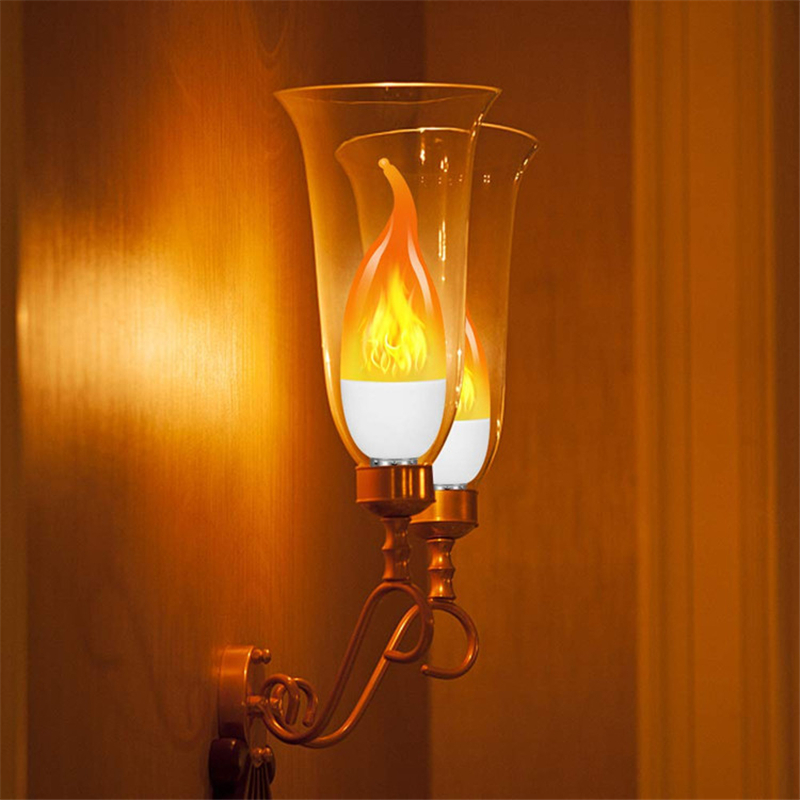 Lampu Bohlam LED Api Flickering Candle Light E27 Warm White 3W Lampu Hias Unik Efek Api Berkualitas