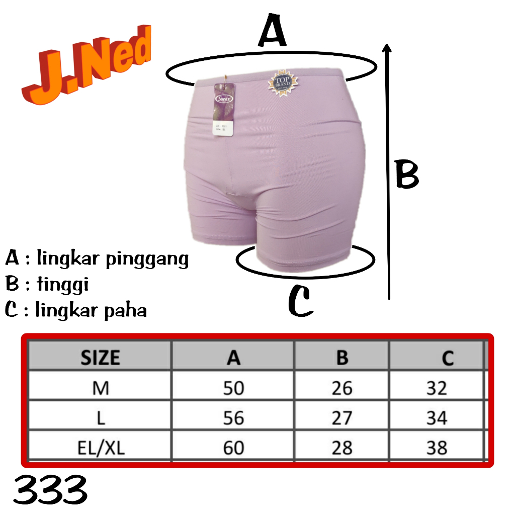 J333 Sorex Celana Short Wanita Remaja/Dewasa  Size M L Xl (Kecil Bb 35 - 55 Kg)