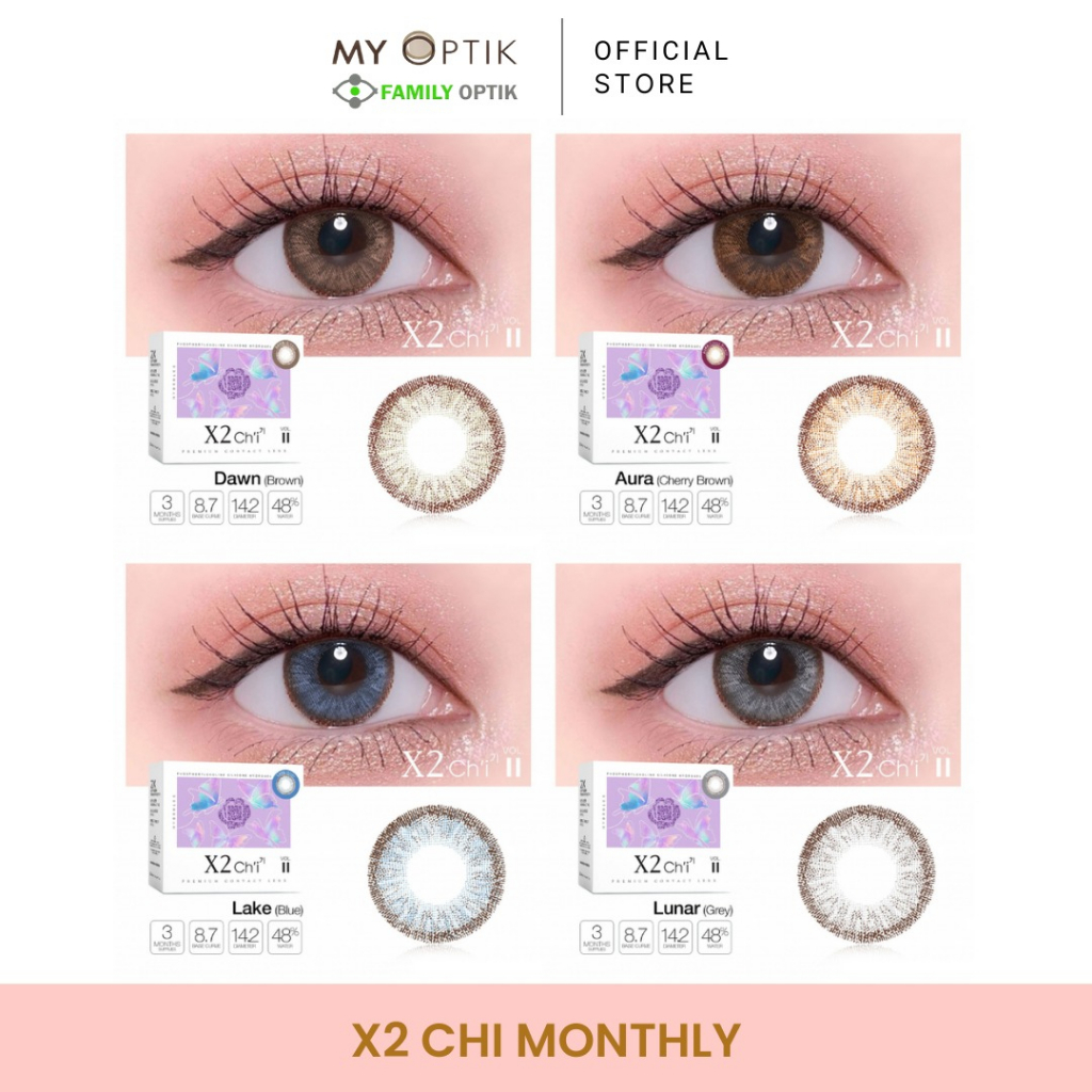 X2 CHI Vol II Storm (Black) Monthly Softlens Warna