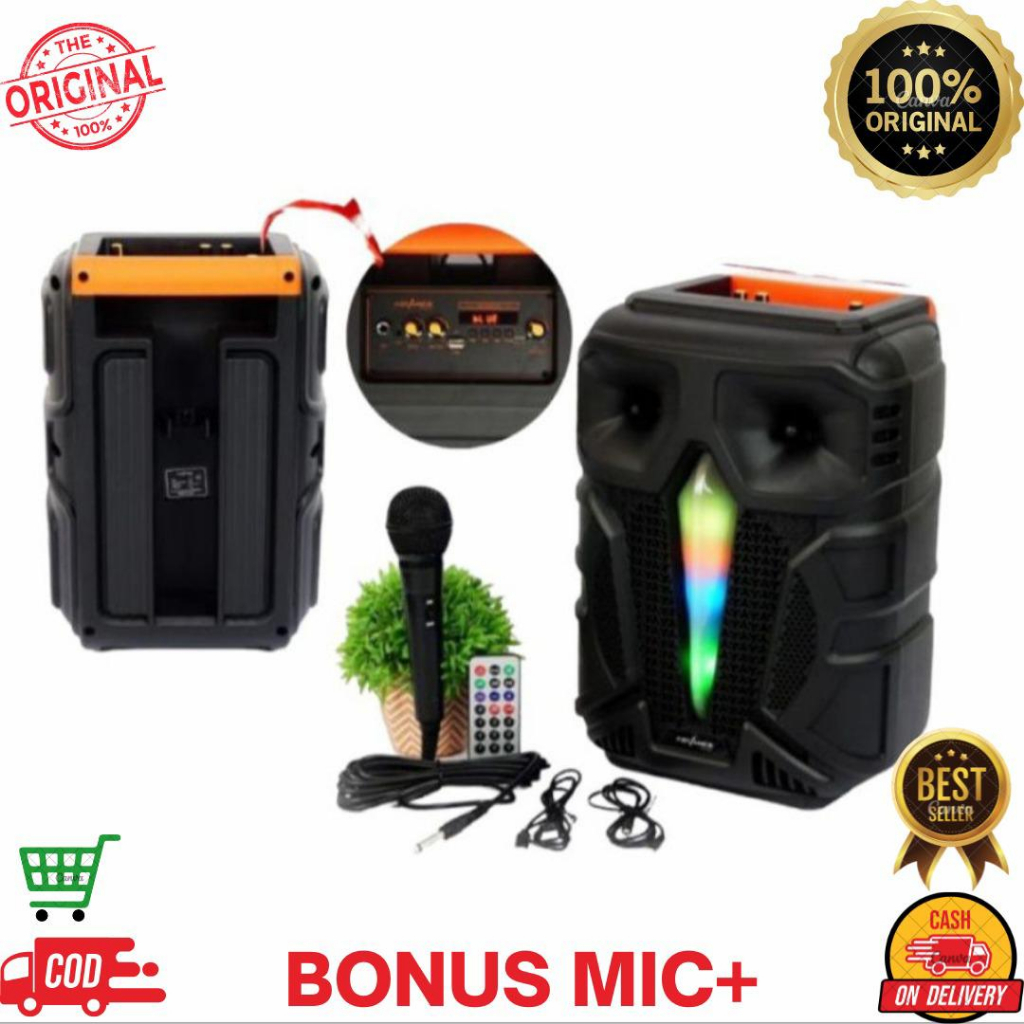 SPEAKER SPEKER BLUETOOTH WIRELESS KARAOKE PORTABLE ADVANCE DIGITALS S-73 FREE MICROPHONE