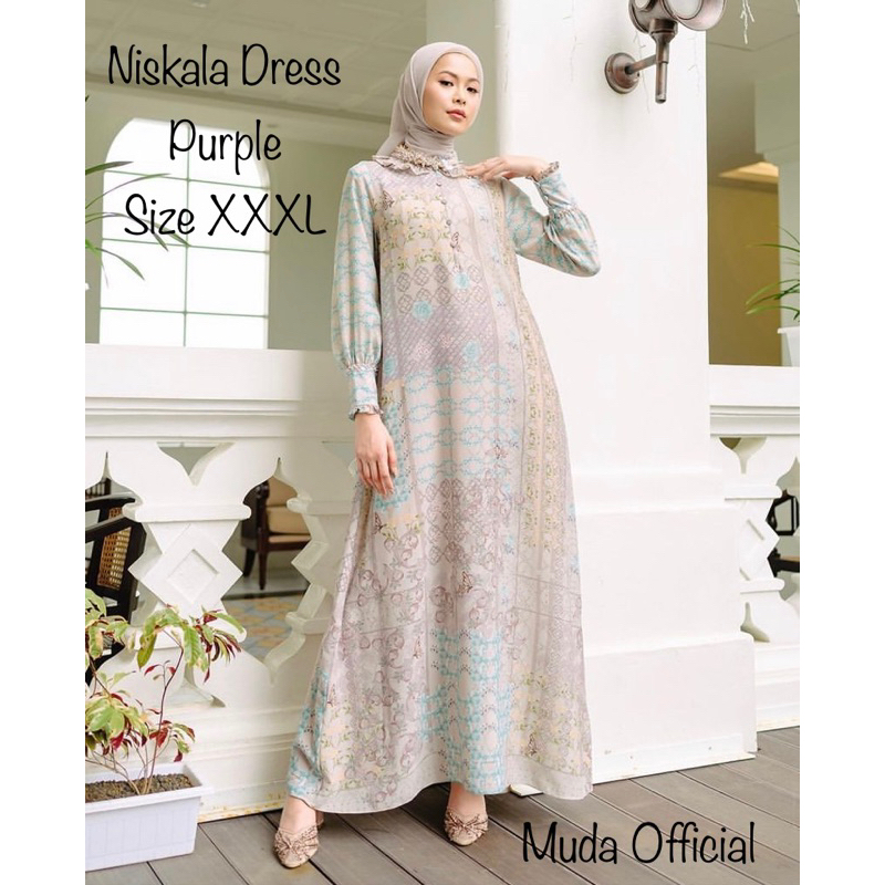 Niskala Dress by Muda Official - Purple Size XXXL