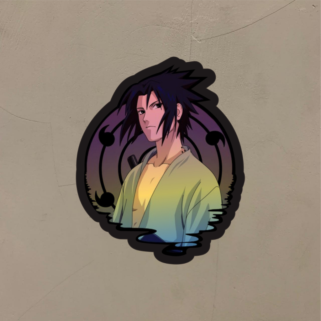 

Stiker Anime Hologram Sasuke Rinnegan Naruto Shipuden Case Hp dan Laptop 7 Cm