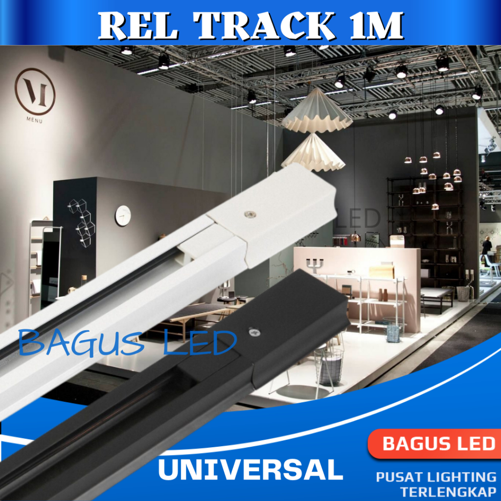 Rel Track 1M Rel Lampu Sorot Rail Tracklight Universal