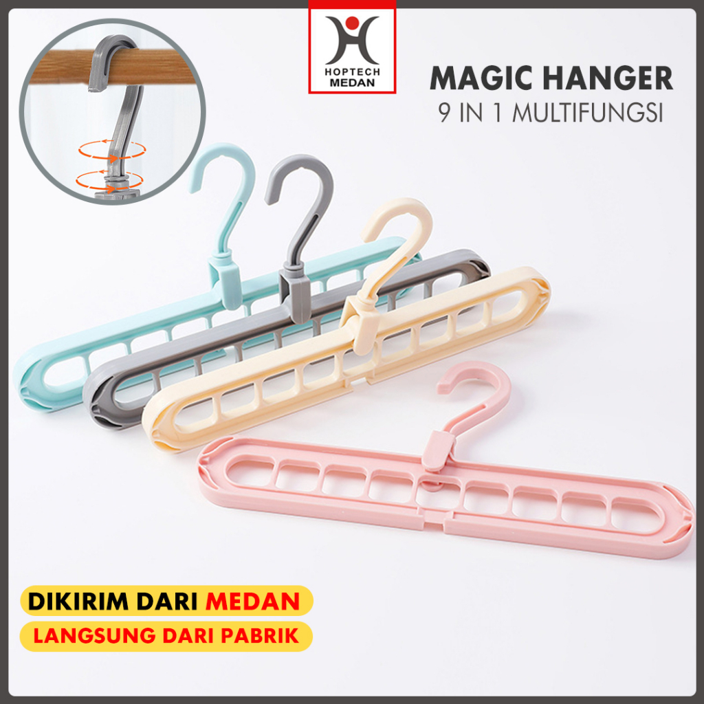 HANGER FOLDABLE GANTUNGAN BAJU LIPAT AJAIB 9 IN 1 MULTIFUNGSI | MAGIC HANGER