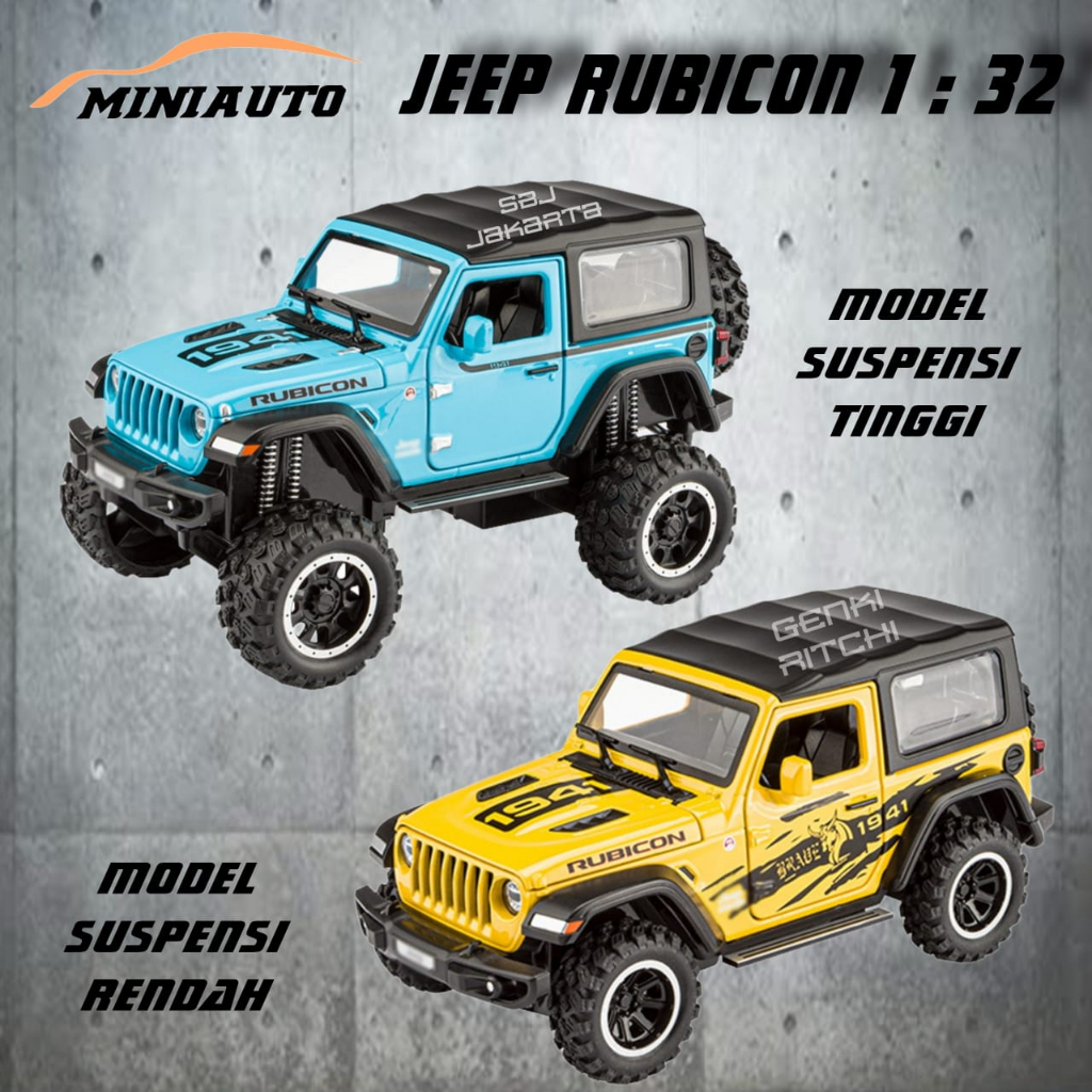 DIECAST MOBIL MINIAUTO JEEP RUBICON METAL SERIES 1:32 DGN TATAKAN