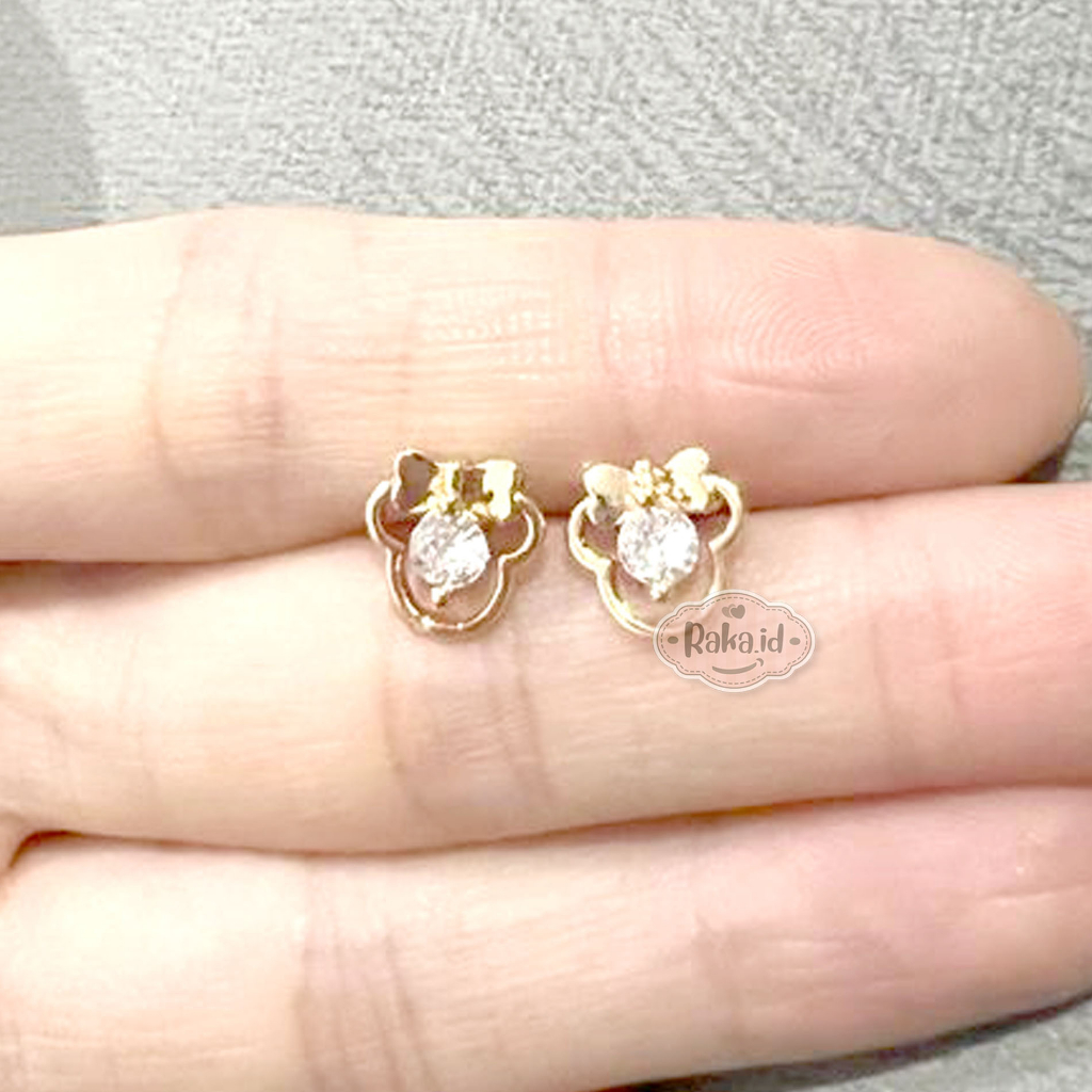 Anting Korean Style Anting Anti Karat Anting Tusuk Motif Minnie Pita 1278