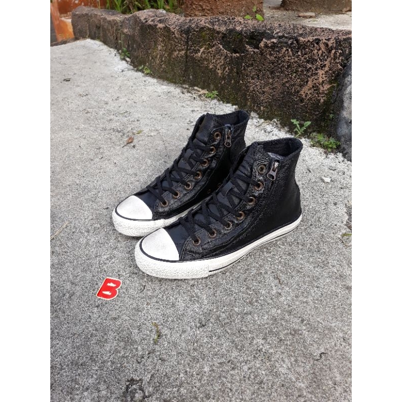 converse doubLe zip Leather