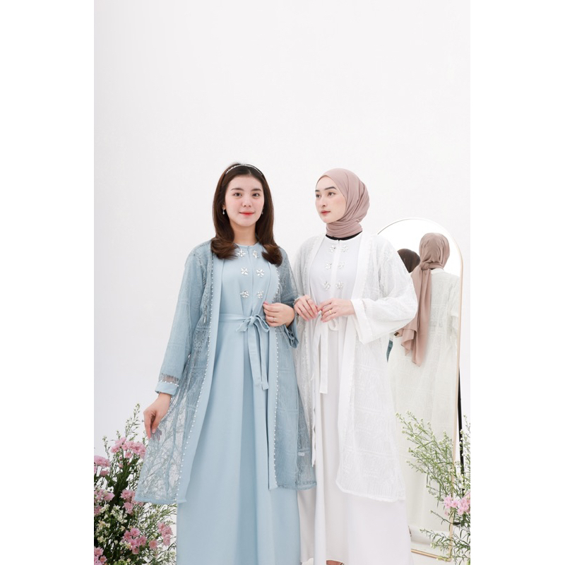 Artemis Fashion~ SHENA MAXI DRESS (Outer &amp; inner terpisah)- Gamis Brukat Mutiara Pesta