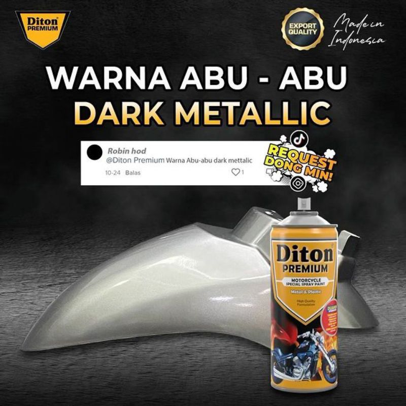 Paket Abu Abu Dark Metalik Paket 4Klg Diton Premium Cat Semprot Sepeda Motor Mobil Velg Helm