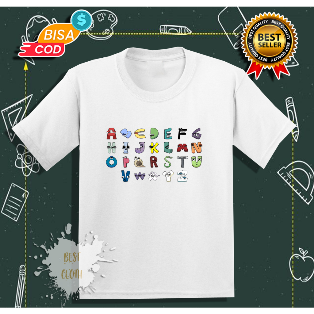 BAJU KAOS ANAK ALPHABET LORE