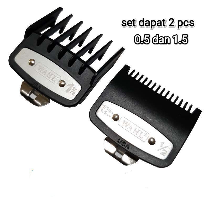 sepatu clipper set 2 pcs 0,5 dan 1,5 comb guard alas potong rambut