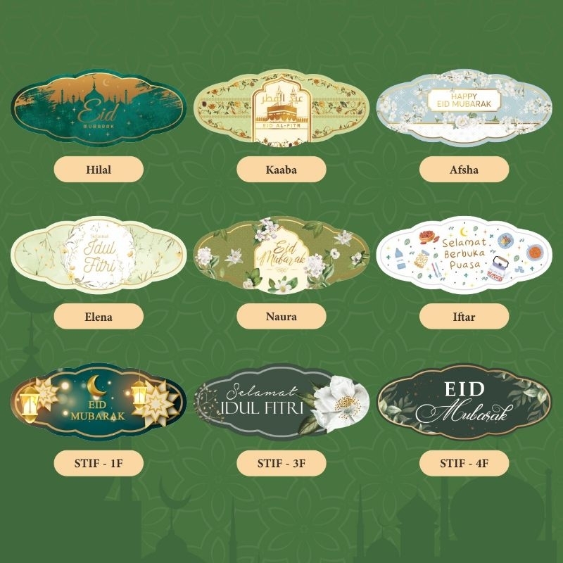 

Stiker label toples kotak kue kering lebaran idul fitri ramadhan