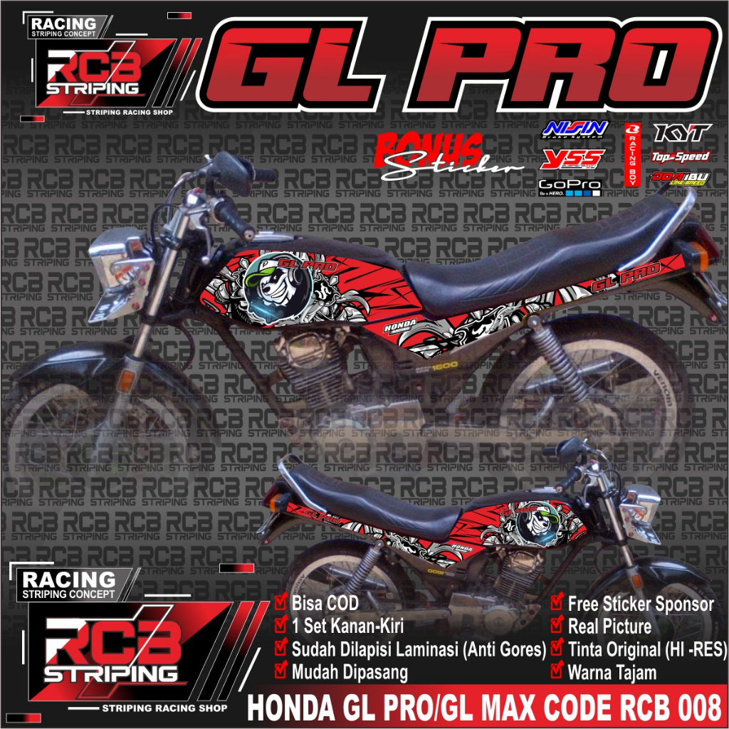 STRIPING GL PRO GL MAX HEREX TERLARIS CODE RCB 008
