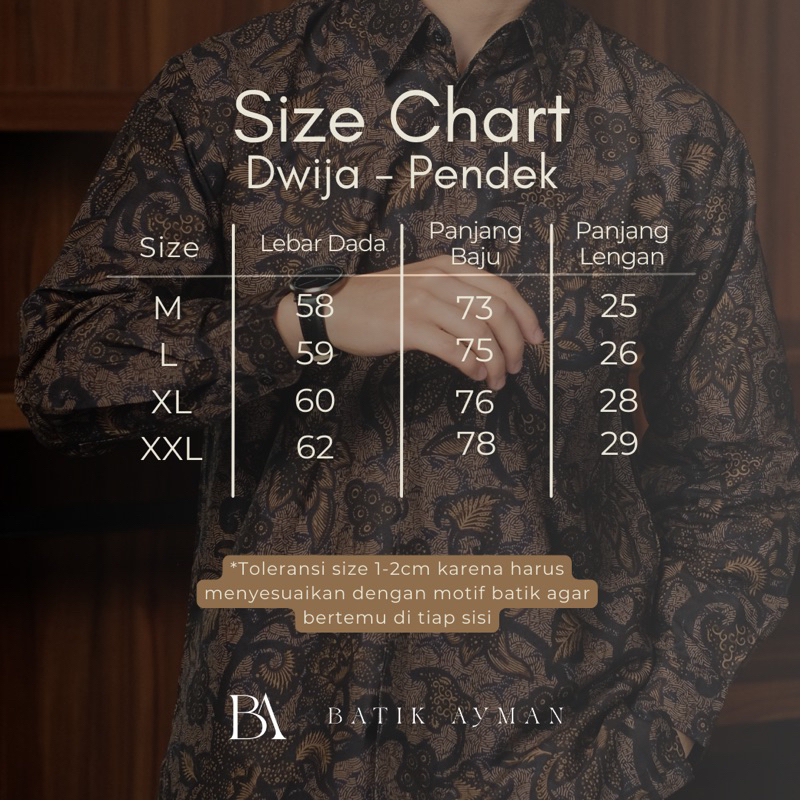 Batik Ayman - DWIJA | Baju Kemeja Batik Pria Katun Solo Halus Lengan Panjang Full Furing