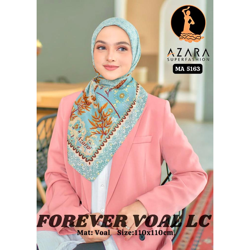 Azara Hijab Segiempat Forever Voal Motif Lasercut Terbaru