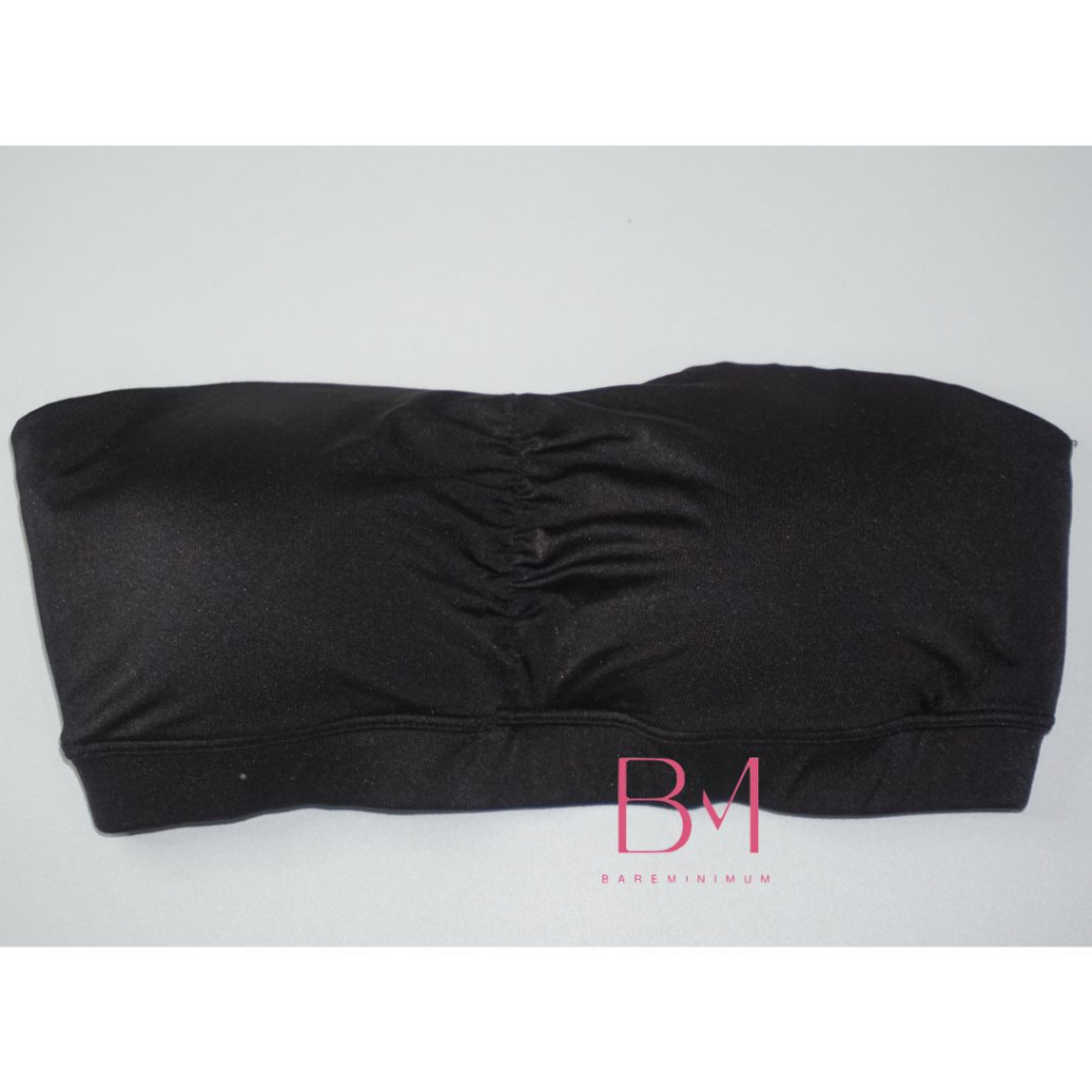 Maidenform Satin Kemben Bralette Strapless Bra Black Hitam with Cup Busa Bandeau Top