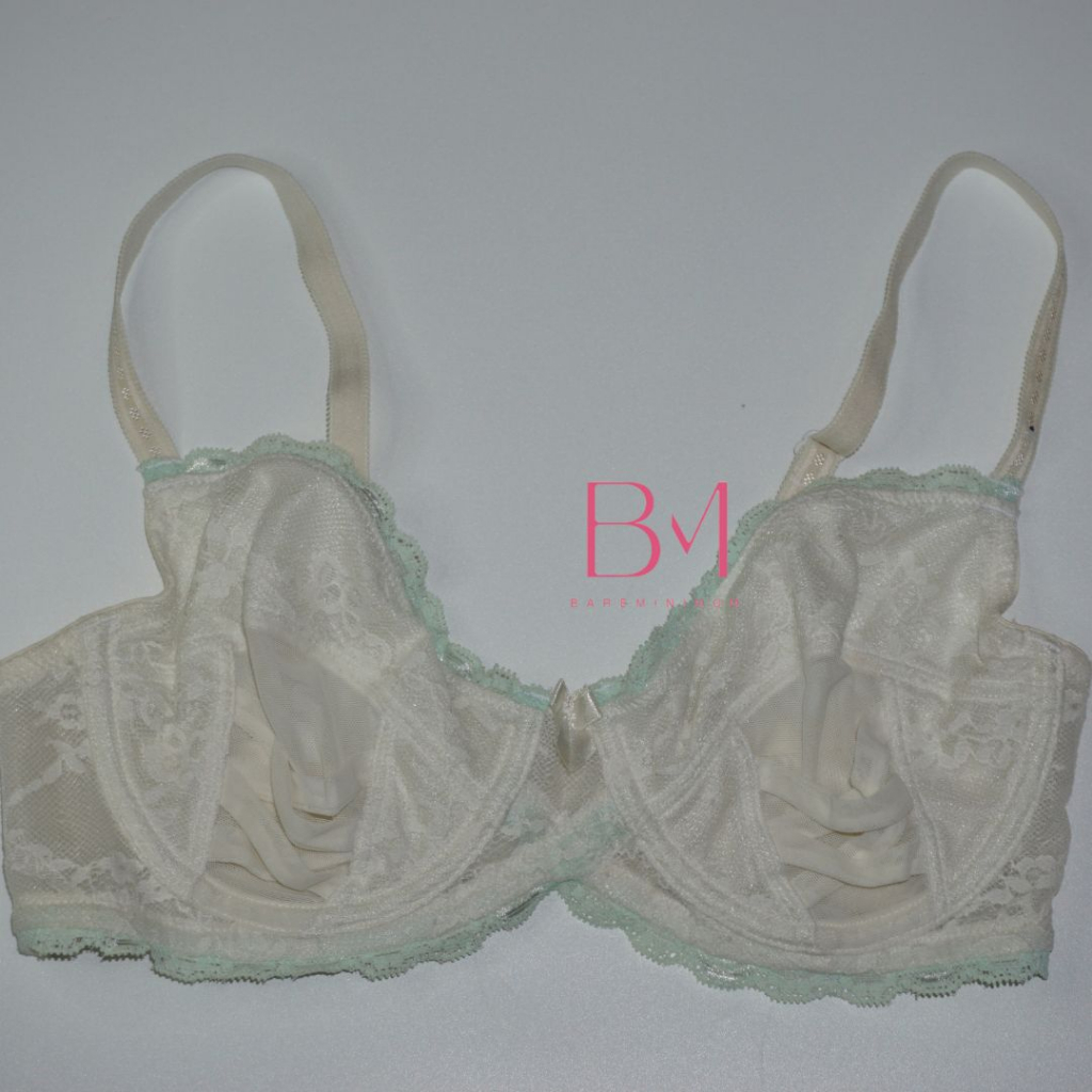 Lace Bra Putih Hijau Wired Unpadded Bh Dengan Kawat Beha Tanpa Busa White Green Adjustable Straps