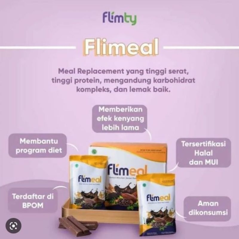 FLIMEAL Flimty Official 12 sachet - Meal Replacement Sereal Diet Sehat Mudah