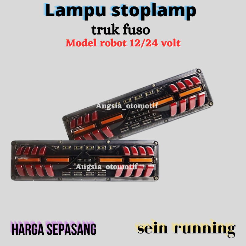 Lampu stoplamp truk model robot Led belakang truk Stop lamp truk 12/24 volt 46 cm terbaru