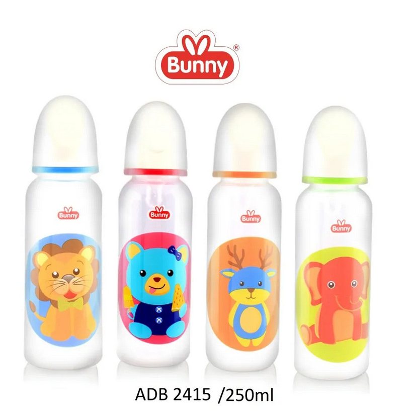 Morinz Lusty Bunny Square Feeding Bottle Botol Susu Tanpa Gagang Dot Bulat 125ml / 250ml