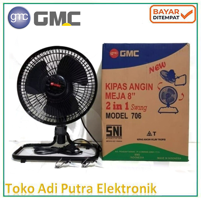 Kipas Angin Meja 8&quot; Gmc 2in1 Meja Diding Bisa Swing Garansi Angin Sejuk